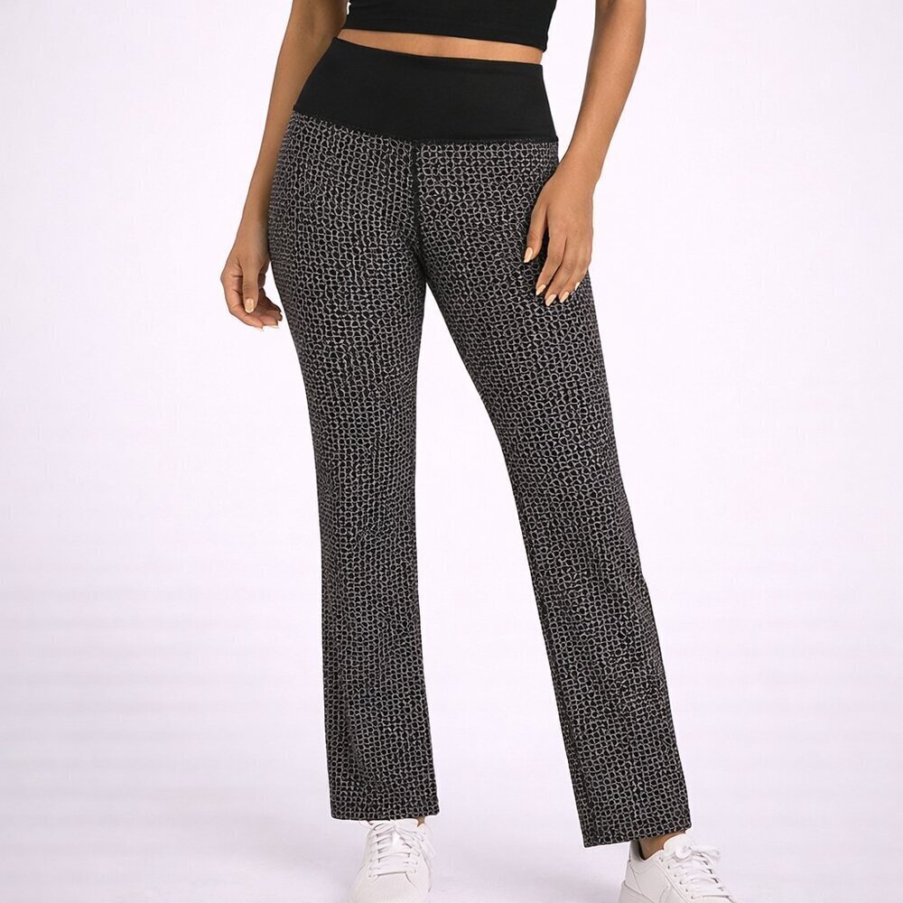 Lululemon Straight Up Pant Geo Print Black Silver Spoon 10 Luon